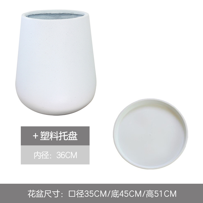 Macetas de pie para sala de estar, macetas grandes para patio, macetas para árboles, bandejas de cemento de estilo nórdico negro para flores