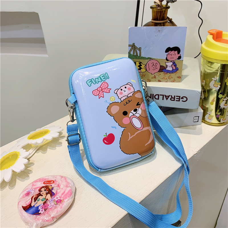 Lindo viaje de los niños de dibujos animados cambio pequeño bolso femenino nuevo teléfono móvil bolso bebé hombro crossbody bolsa de almacenamiento de moda