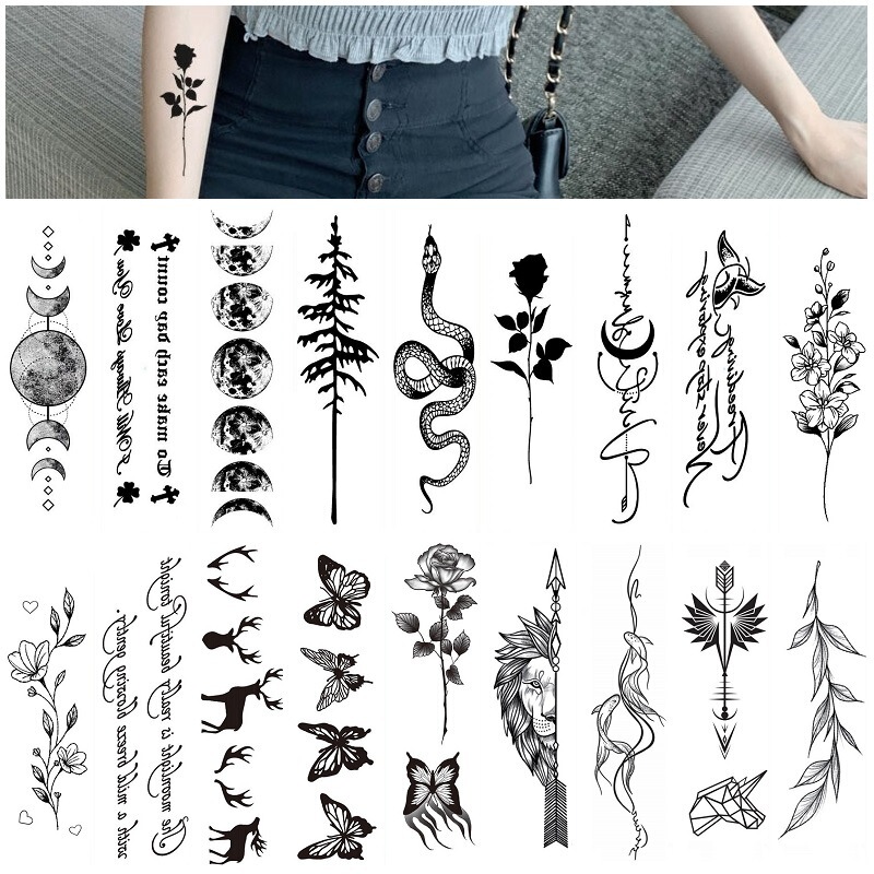 Long disposable tattoo stickers suit temporary water transfer simulation cross-border stickers for gift promotion and drainage