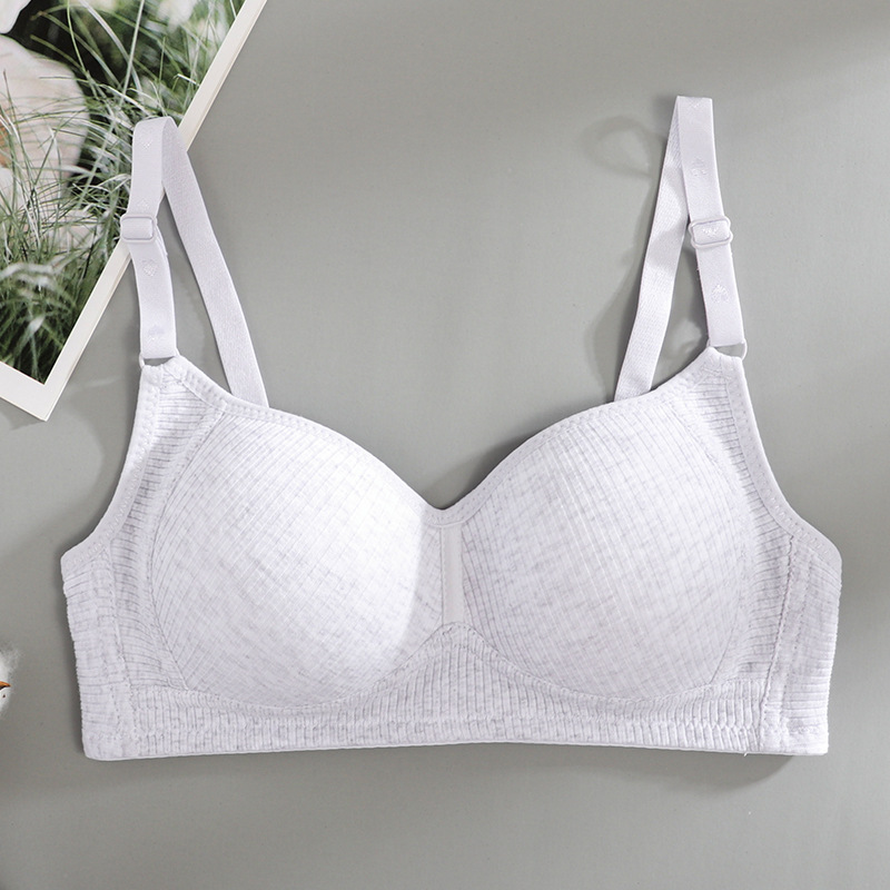Southeast Asia Cross-border Underwear Women's Small Chest Gathered Without Steel Ring Students Junior High School High School Students Thin Girl Bra Bra