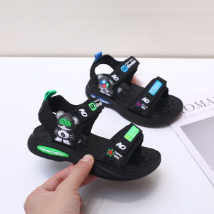 2025 Summer New Light Sole Middle and Small Children's Shoes Children's Sandals Polyurethane Sole Line Boys Beach Shoes 2353