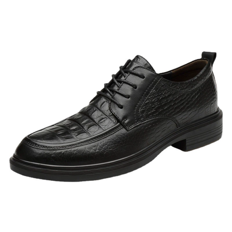 Men's leather breathable footwear, work fashionable classic suit, shoes, cowhide, Korean style, plus size