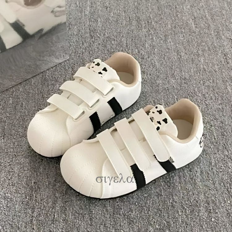 Vaca bordada de mango variante zapatos blancos 2025 otoño nuevos zapatos deportivos de suela delgada velcro zapatos de entrenamiento de mujeres