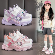 儿童运动鞋新款2025夏季舒适透气单网中大童时尚休闲鞋女童学生童