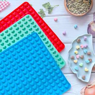 255-Hole Heart Pad 813 Chocolate Silicone Baking Mat Kitchen Chicken Baking Mat, Biscuits, Bread Baking Mat