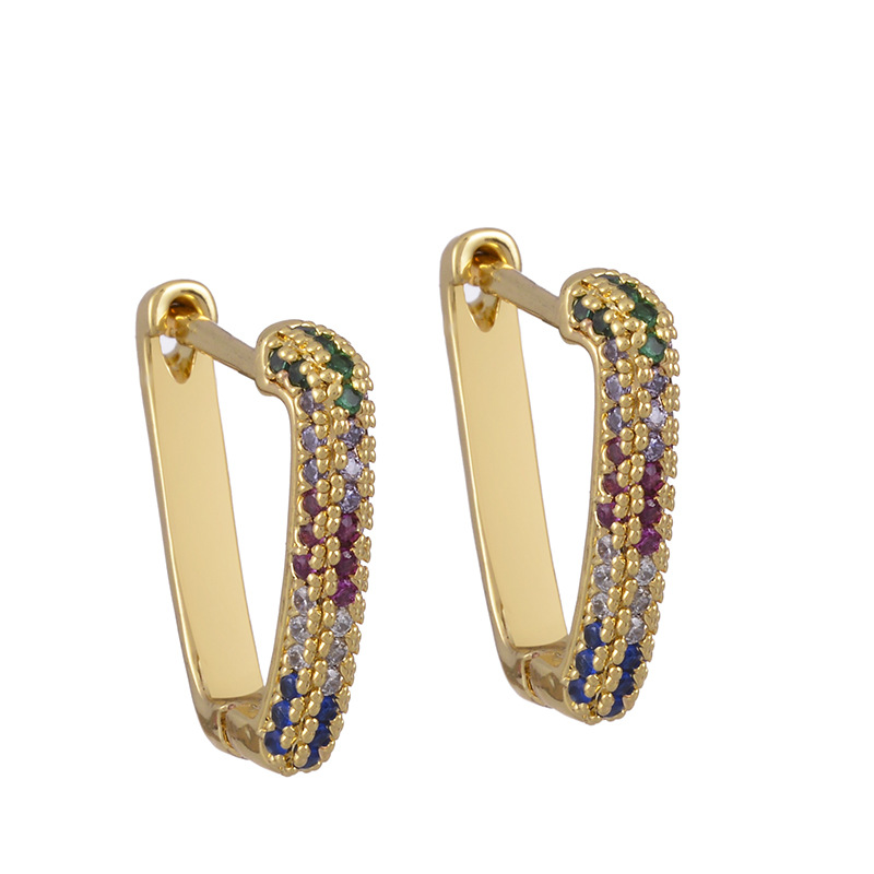 Fashion Geometric Copper Micro-inlaid Zircon Earrings display picture 8