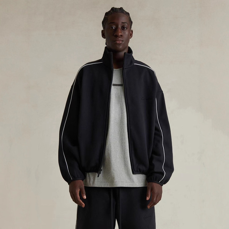 Fog Essentials Hhh Letter Embroider Ss25 High Street Loose Casual Zipper Stand Collar Sweatshirt for Men and Women Fog Essentials Hhh Letter Embroider Ss25 High Street Loose Casual Zipper Stand Collar Sweatshirt for Men and Women
