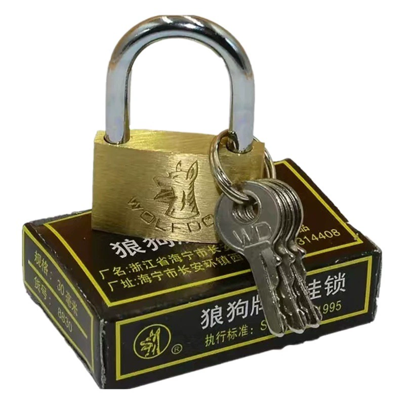 Wolf Dog бренд взаимный Открытый медный замок шкафа маленький замок маленький медный замок багажный ящик замок открытый замок Бесплатная доставка