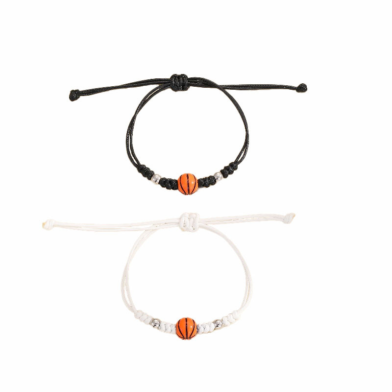 Yunjin transfronteriza Venta caliente hilo de cera tejida baloncesto pareja pulsera equipo fans fiesta regalo pulsera en stock