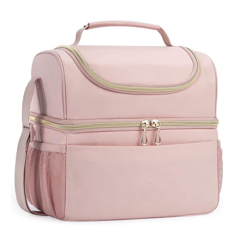 Amazon nuevo paquete de almuerzo doble compartimiento bolsa de almuerzo para mujeres aislamiento caja de almuerzo bolsa refrigerada adecuada para picnic de trabajo