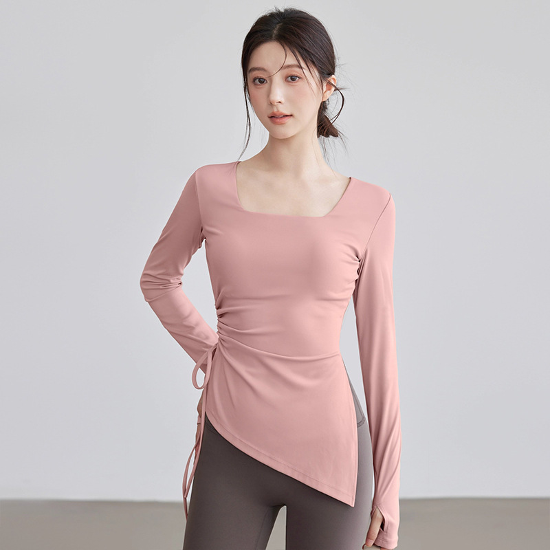 2025秋季新款瑜伽服女运动上衣修身长袖跑步训练普拉提健身服女|undefined