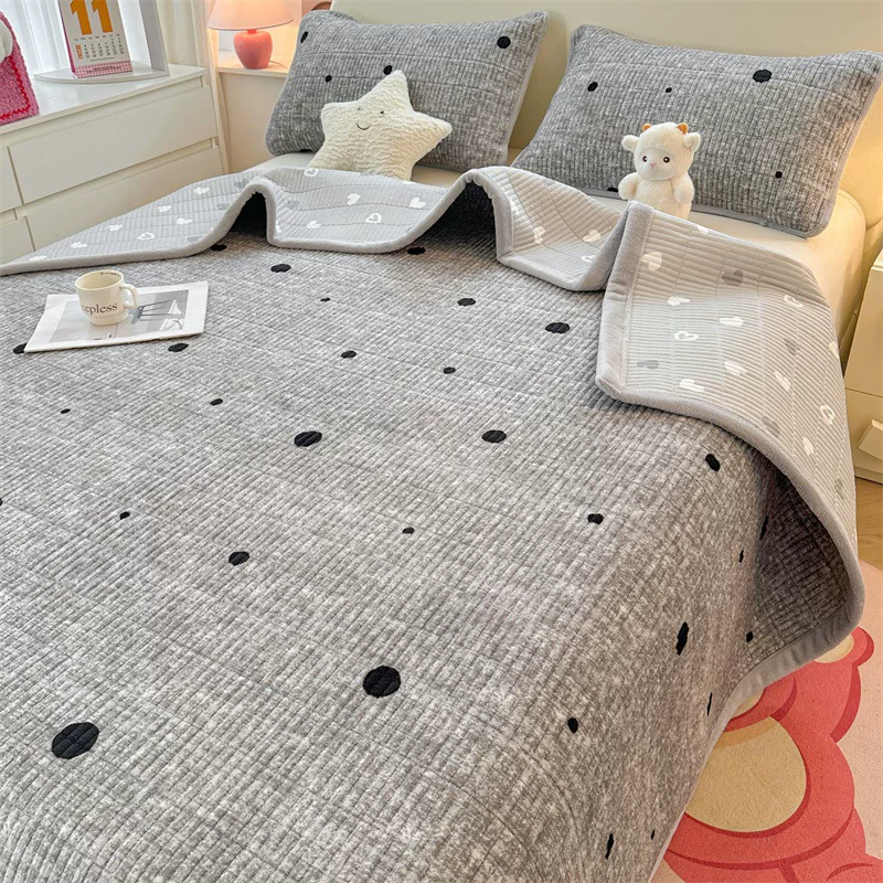 Keep warm set, quilted sheet, winter mattress for bed, increased thickness, 3 piece set