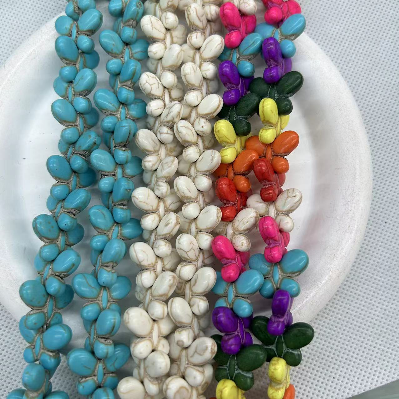 跨境直銷 合成松石蝴蝶型散珠半成品 diy飾品配件批發 廠家直銷