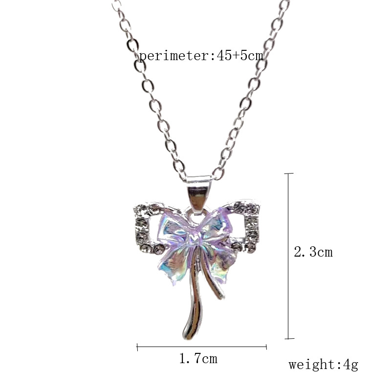 1 Piece Fashion Bow Knot Alloy Plating Inlay Zircon Women's Pendant Necklace display picture 1