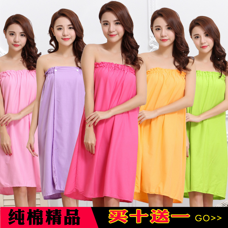 뷰티 살롱 목욕 스커트 구 고객 서비스 목욕 가운 튜브 길이 목욕 가운 가슴 포장 파자마 스웨트 셔츠 퓨어 코튼 여성용 사우나 의류 게스트 PENG QUAN