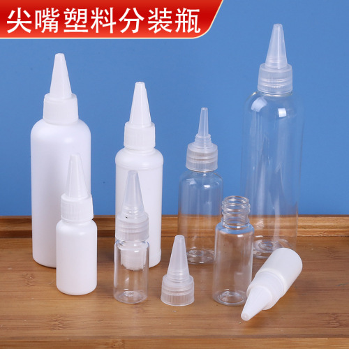 Wholesale transparent pointed-mouth squeeze bottle, soft plastic liquid drop bottle, small empty bottle, glue, cream, paint, refill bottle, sealable
