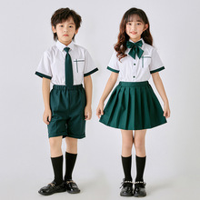 幼儿园园服夏装英伦风小学生校服班服六一毕业服短袖套装学院风