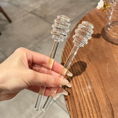 蜂蜜をすくう専用スプーングルメツール蜂蜜撹拌棒クリエイティブかわいいガラス長柄コーヒージャム撹拌