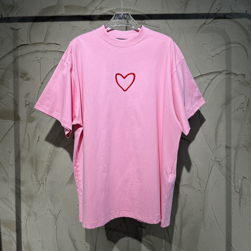 Correct Version Paris B 24SS New Tanabata Limited Love Short Sleeve Loose Couple T-shirt Factory Straight Out