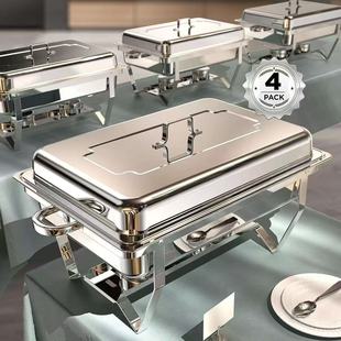 Cross-Border Stainless Steel Portable Lid Buffet Stove Folding Alcohol Stove Buffet Stove Restaurant Food Heater Amazon