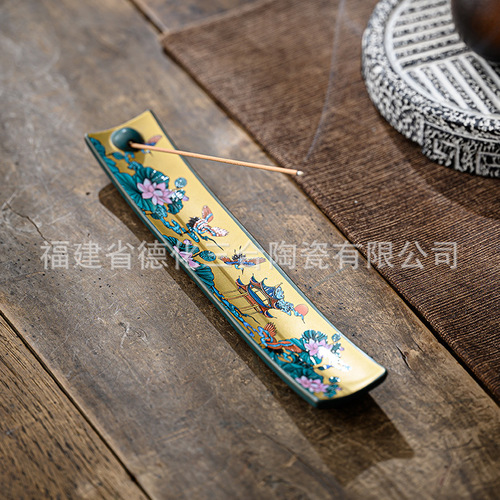 New Enamel Color Line Incense Holder, Ceramic Horizontal Incense Burner, Creative Home Incense Burner, Incense Way Decorative Piece