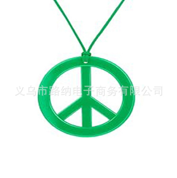 跨境狂欢节万圣节装饰七彩和平符嬉皮士项链吊坠耳环化妆舞会道具|undefined