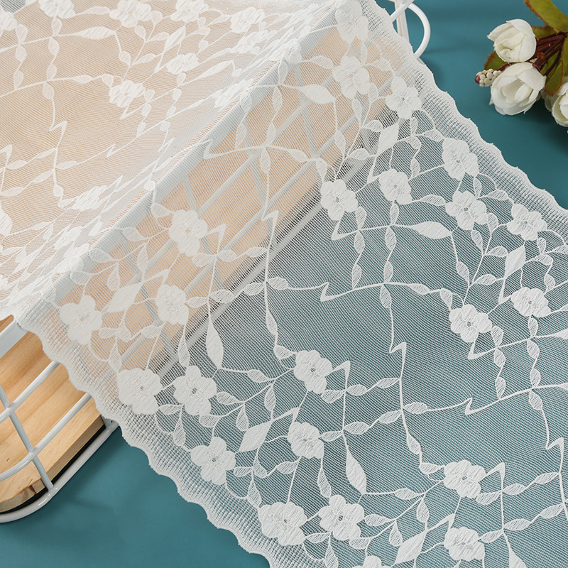 现货蕾丝花纹面料小众自制服装镶边装饰对称花纹柔软布料厂家批发