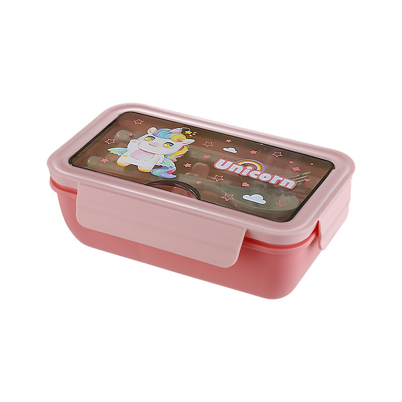 アマゾンの漫画のプラスチックの弁当箱の学生は食事の密封の弁当箱を持って、電子レンジで昼食の果物の箱を温めることができます。|undefined