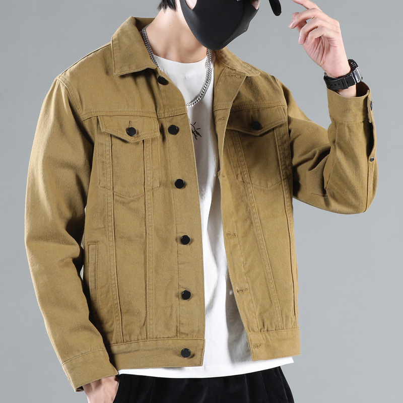 Demi-season cotton denim men's retro trend jacket