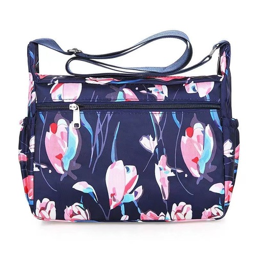 2024 New Women's Bag Shoulder Bag Street Stall Supply Large Capacity Korean Style Flower Bag for Middle-aged and Elderly Casual Nylon Crossbody Bag