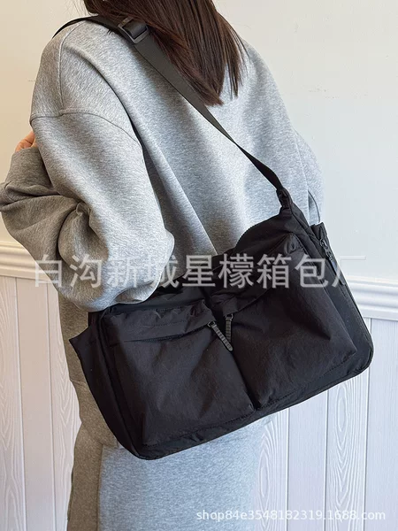 Spring and Summer Unisex Casual Crossbody Shoulder Bag, Water-Resistant Backpack with Multiple Pockets, Suitable for Commuting and Students, Large Capacity