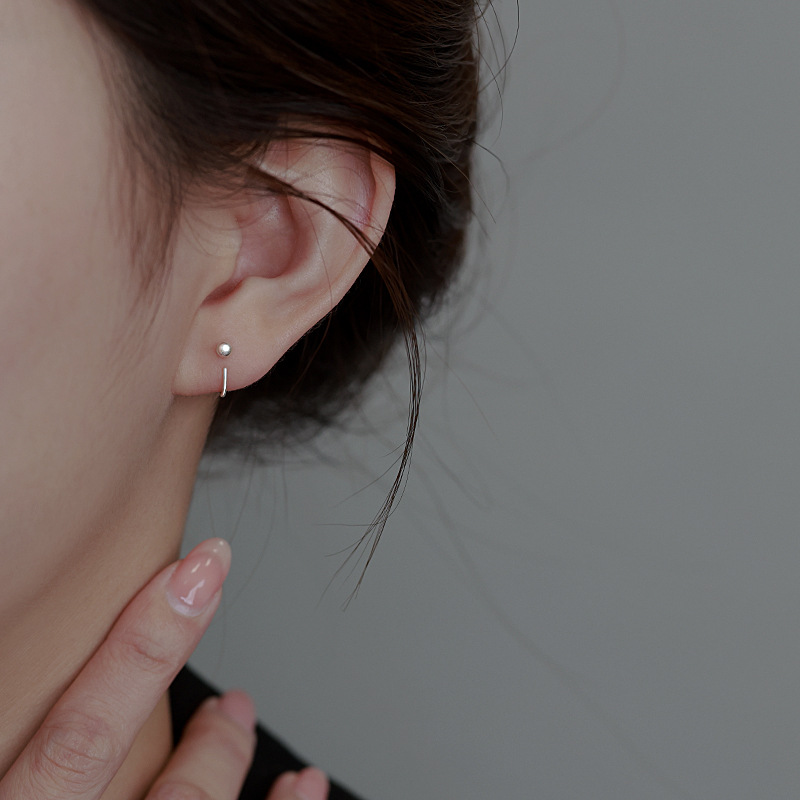 Sunrise Geometric Bead Hook Earrings For Women, Simple And Unique Minimalist Style, Niche Earrings, New Trendy_voghion.com