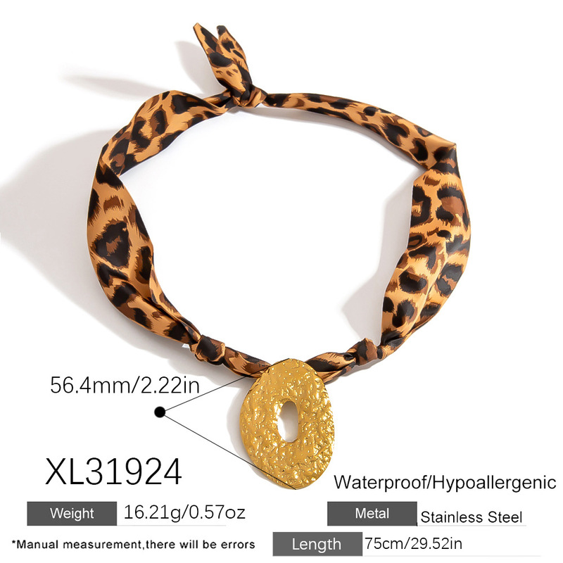 钰汇跨境丝巾项链不锈钢吊坠necklace轻奢高级感百搭设计钛钢项饰|undefined