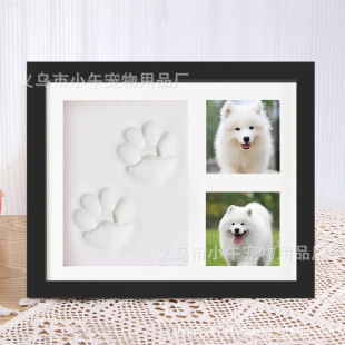 Pet paw print photo frame dog cat footprints commemorative inkpad table photo frame baby hand and foot print photo frame wholesale