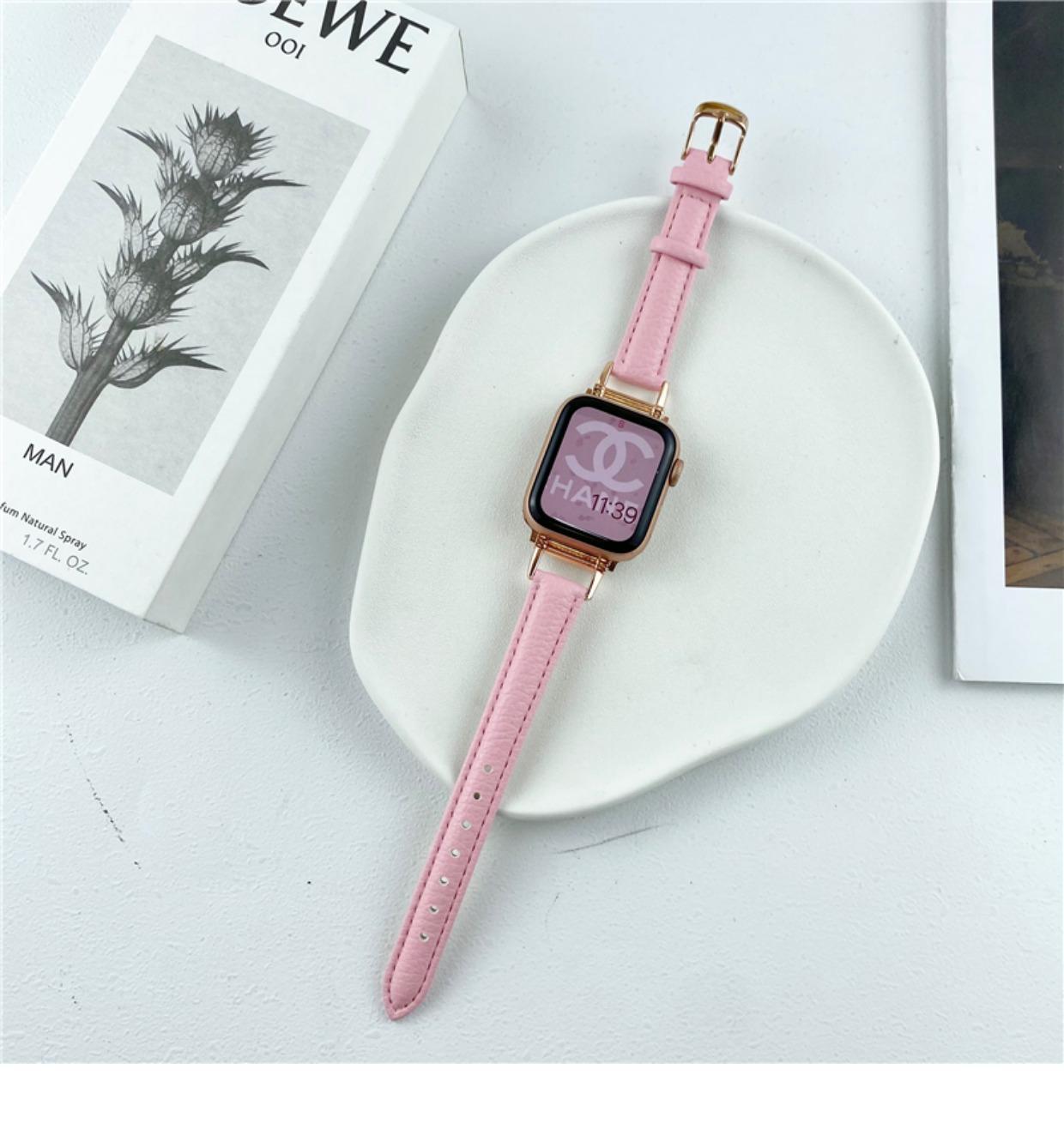 适用applewatch表带女款感皮质se苹果手表iwatchs7/6/5/4/3/2详情15
