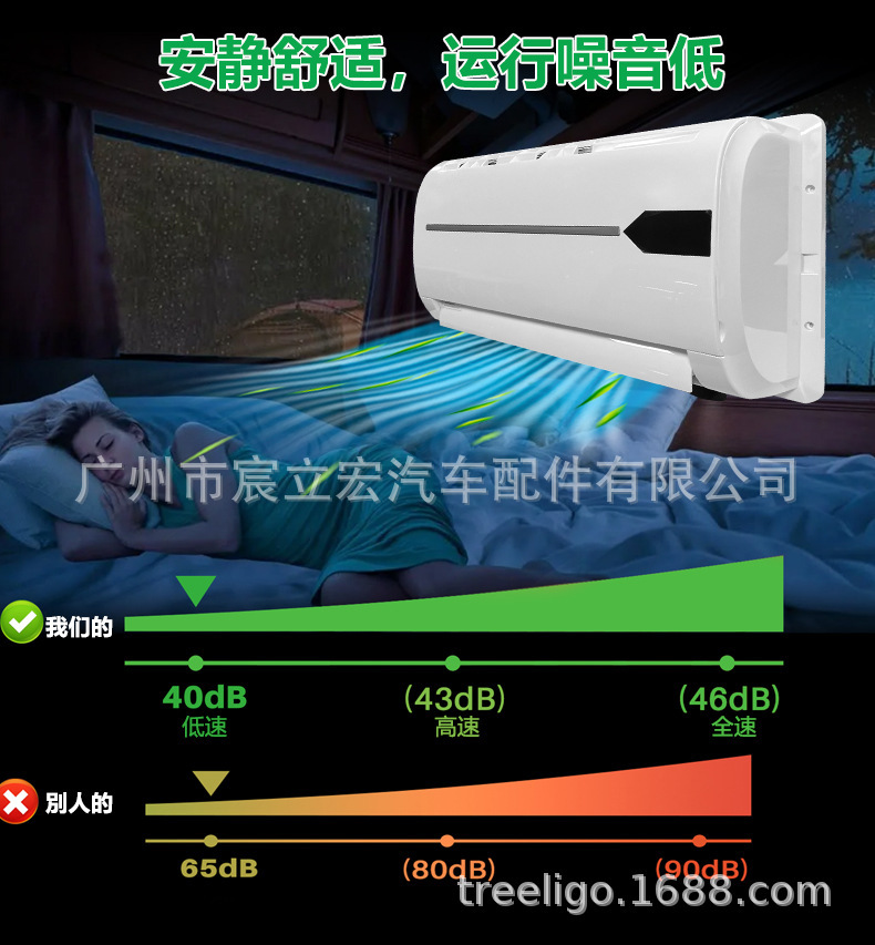 Manufacturer's new double-fan split parking air conditioner 12V24V mute high cooling capacity electric truck car saloon