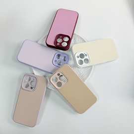 镜头网拼色液态硅胶手机壳适用iPhone15/16/17max彩色保护套防指