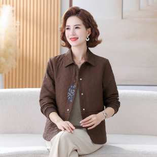 2025新款妈妈秋装外套洋气时尚开衫中老年女装春秋休闲夹克上衣服|undefined
