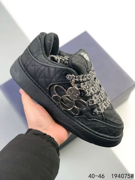 Wholesale B9S Skate Sneakers Leather Round-Toe Thick-Soled Lace-Up Low-Top Men's Sneakers