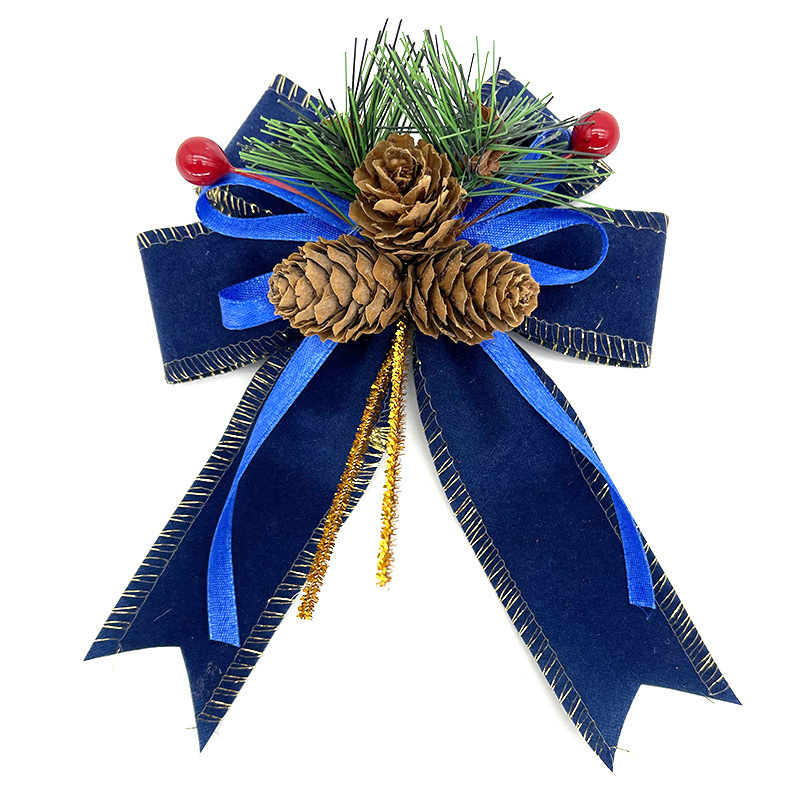 クリスマスツリーちょう結び飾り松果松針ちょう結びクリスマスギフトボックス装飾アクセサリークリスマス花輪|undefined