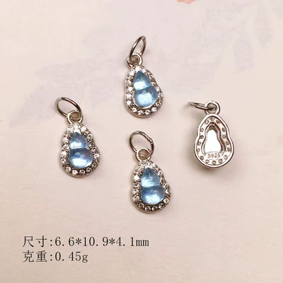 Zərgərlik ara hissələri: diy handmade spacer beads semi-finished - diamond-encrusted-old-silver-aquamarine-trumpet