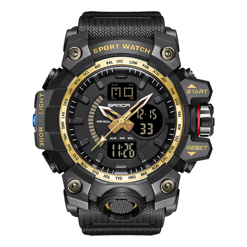 SANDA 3132 reloj electrónico de los hombres de moda personalizado reloj digital estudiante al aire libre impermeable reloj multifuncional