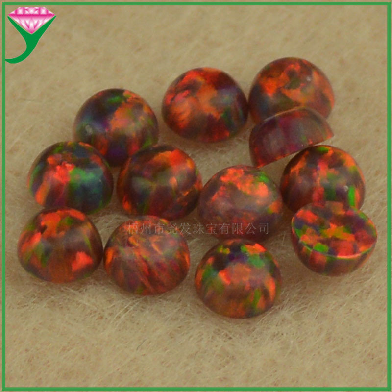 op15 Black Opal flat plain hemisphere round artificial gem jewelry inlaid egg surface Opal bare stone