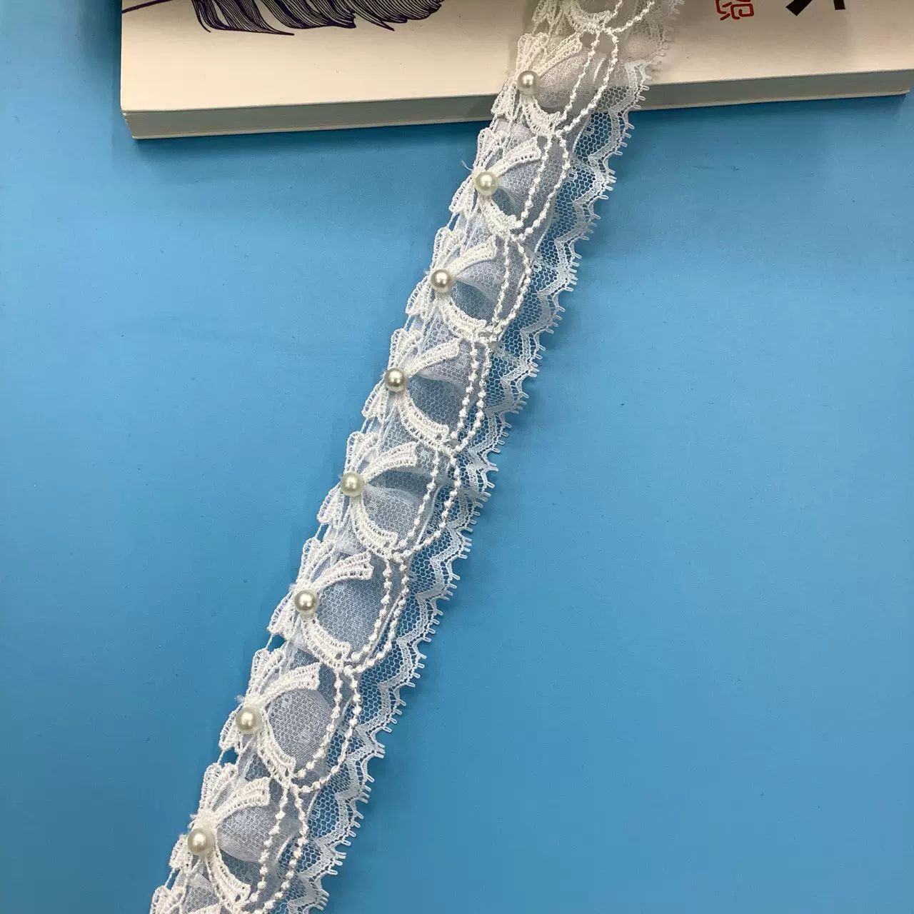 甜美精致v蝴蝶结钉珠蕾丝花边辅料 衣服裙子手作花边窗帘装饰花边