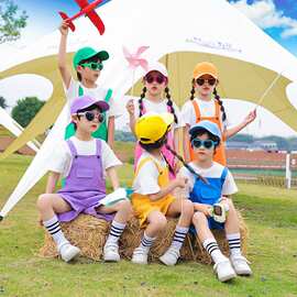 六一儿童演出服背带裤幼儿园舞蹈合唱服毕业照小学生啦啦队表演服