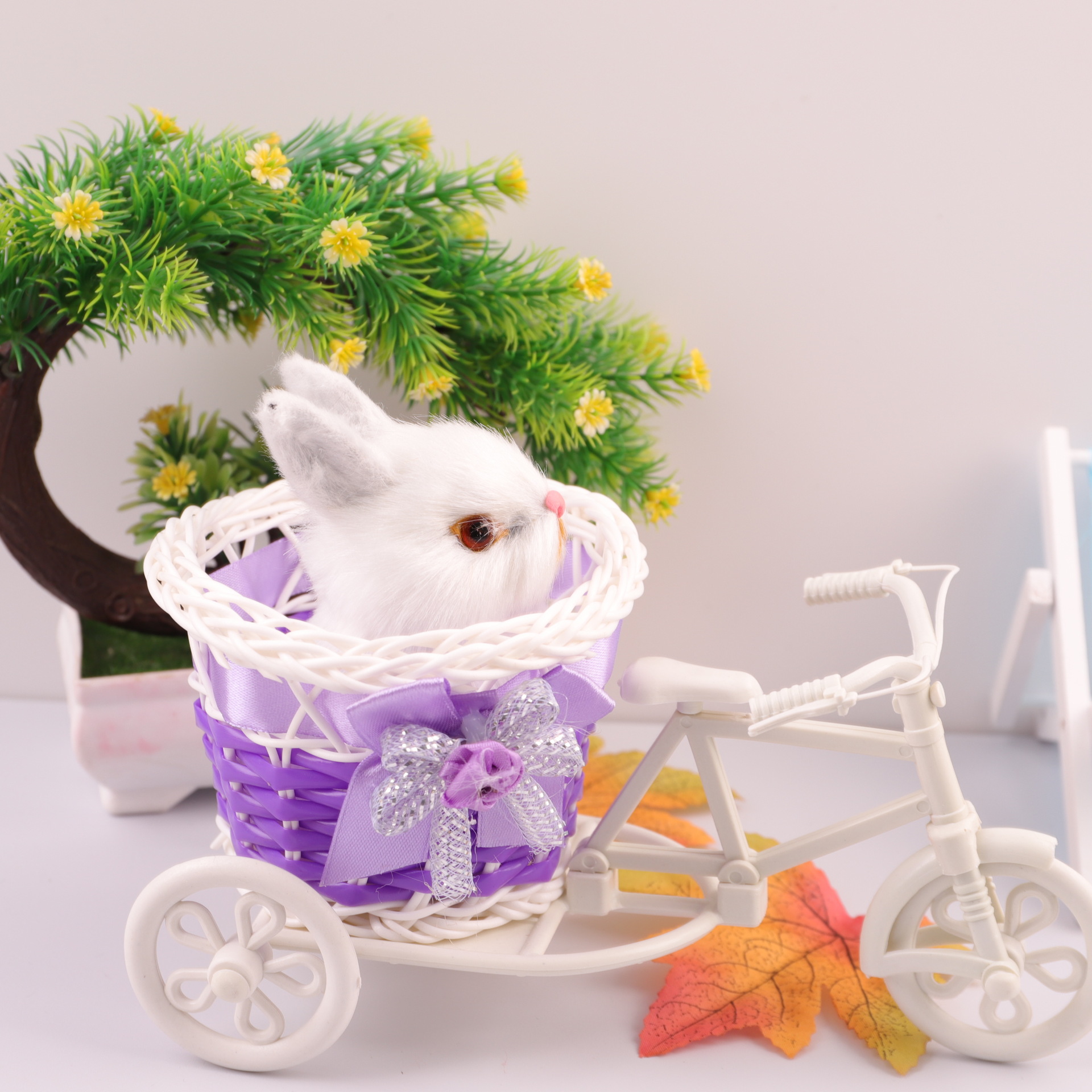 (보라색) 세발 자전거 (흰색) 중립 토끼