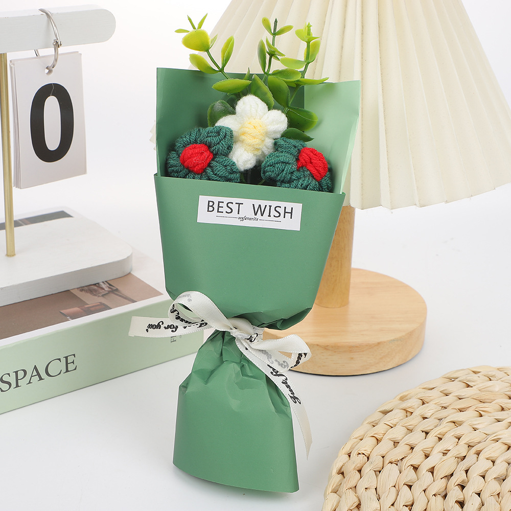520 San Valentín ins mini bocanadas de lana de punto de imitación pequeño ramo Día de la madre Regalo de cumpleaños de la madre