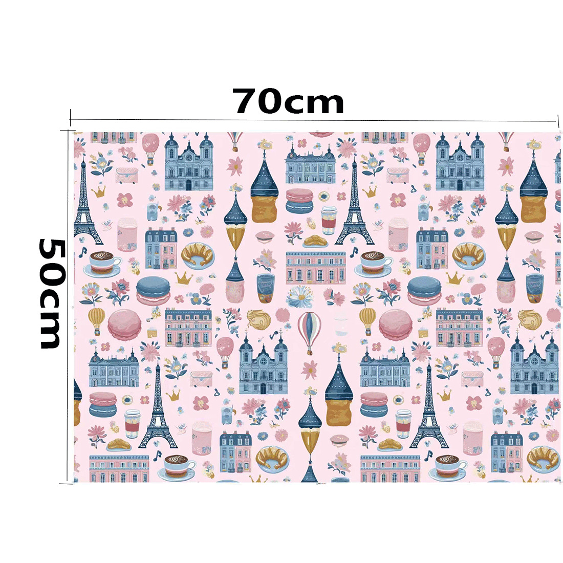 Cuento de hadas francés papel de embalaje de París Torre Eiffel elemento macaron sistema encantador adecuado para el embalaje de regalos de vacaciones image 11