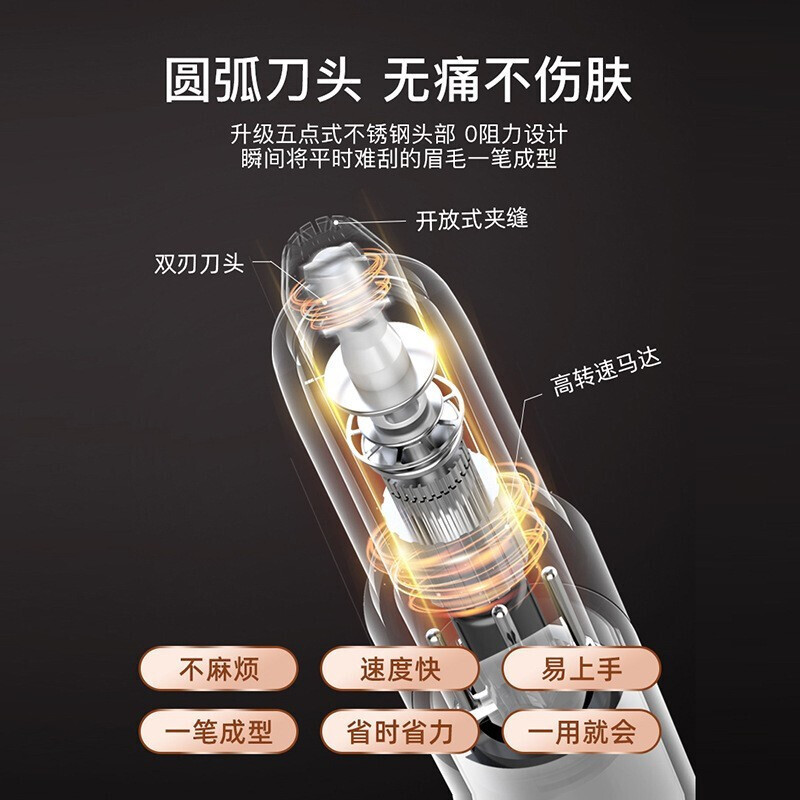 Trimmer de cejas eléctrico automático recortador de cejas lápiz de cejas de las mujeres instrumento de afeitado depilación belleza recortador TikTok misma pluma