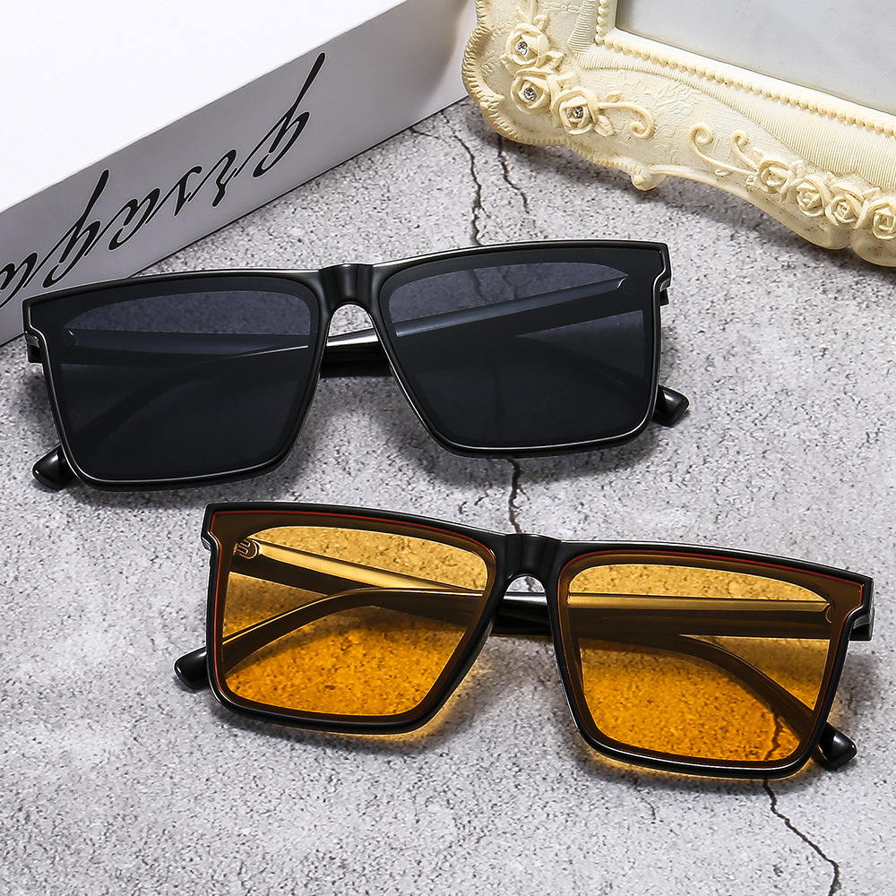 Polarized Men's Sunglasses Square Frame Uv Protection Glasses_voghion.com